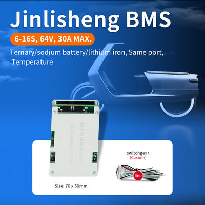Custom NMC Batteries E-Motorcycle BMS , 16s 30a 64v Bms 6s For Electric Bicycle
