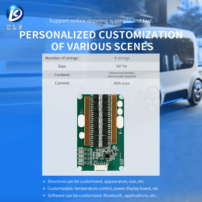 4S 12v Low Speed Car BMS LiFePO4 Balance BMS Battery Management Systems 10A-80A