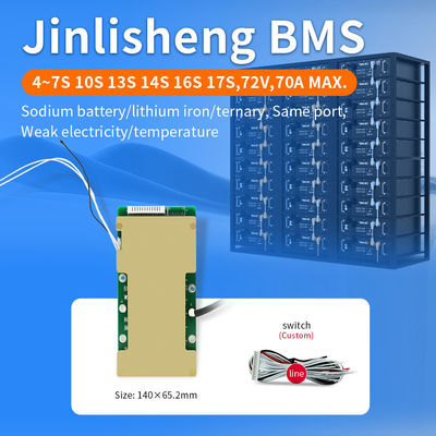 KLS Microelectronics BMS: 54V 70A, 4S - 7S for E-bike, Solar Storage, EV & RV - Lithium Ion Battery Pack with Balance Function