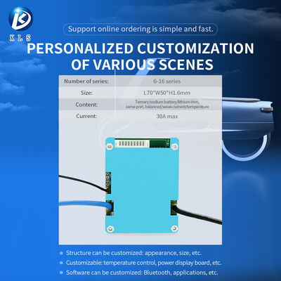 Custom NMC Batteries E-Motorcycle BMS , 16s 30a 64v Bms 6s For Electric Bicycle